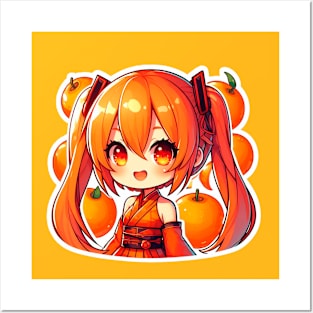 Hatsune Miku orange Posters and Art